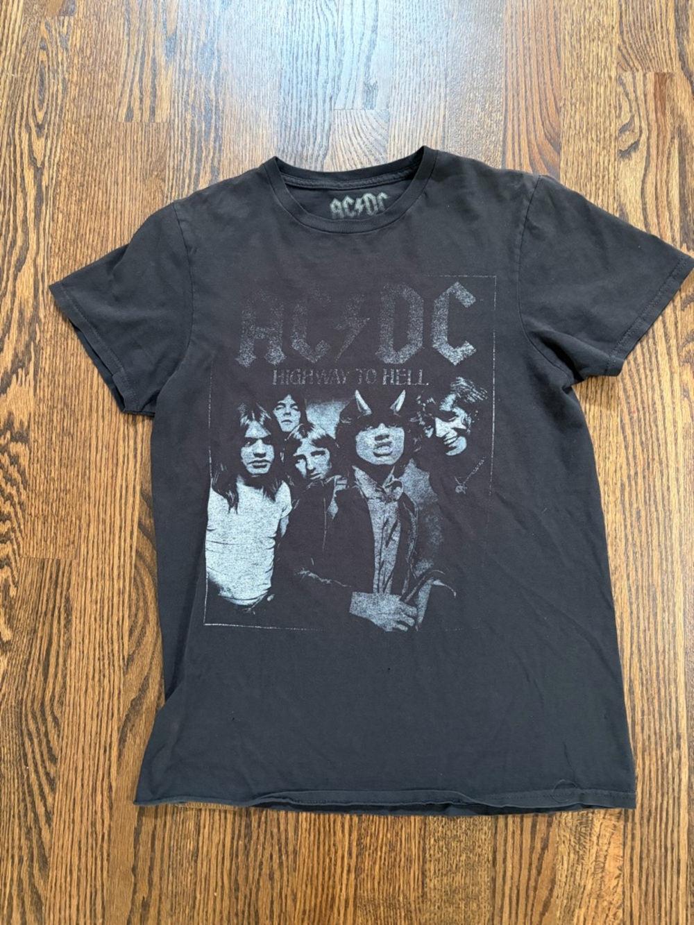 AC/DC Black and Faded Gray 'Highway to Hell' Band Tee